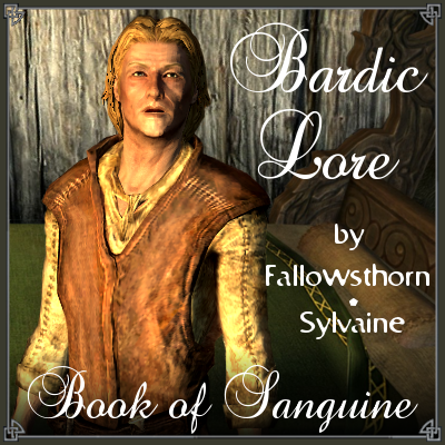 cover of Bardic Lore, showing Mikael looking slightly confused or blank with a bed in the background.