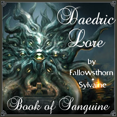 cover of daedric lore, showing a tentacled statue of Hermaeus Mora.