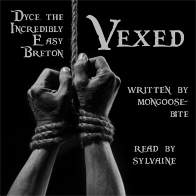 cover of vexed, a black and white photograph of a pair of hands suspended by a rope binding.